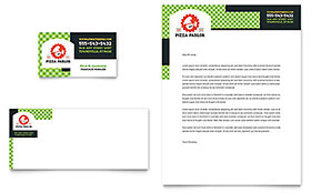 Pizza Parlor Business Card & Letterhead Template - Word, Publisher, InDesign, Illustrator, Pages, QuarkXPress, CorelDraw