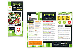 Pizza Parlor Takeout Menu Template - Word, Publisher, InDesign, Illustrator, Pages, QuarkXPress, CorelDraw