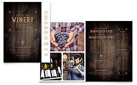 Winery Brochure Template - Word, Publisher, InDesign, Illustrator, Pages, QuarkXPress, CorelDraw