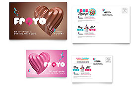 Frozen Yogurt Shop Postcard Template - Word, Publisher, InDesign, Illustrator, Pages, QuarkXPress, CorelDraw