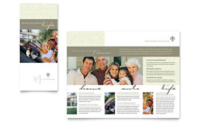 Life & Auto Insurance Company Trifold Brochure Template - Word, Publisher, InDesign, Illustrator, Pages, QuarkXPress, CorelDraw
