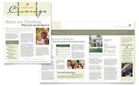 Life & Auto Insurance Company Newsletter Template - Word, Publisher, InDesign, Illustrator, Pages, QuarkXPress, CorelDraw