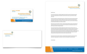 Investment Services Business Card & Letterhead Template - Word, Publisher, InDesign, Illustrator, Pages, QuarkXPress, CorelDraw