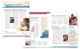 Investment Company Newsletter Template - Word, Publisher, InDesign, Illustrator, Pages, QuarkXPress, CorelDraw