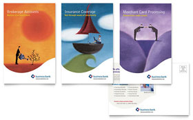 Business Bank Postcard Template - Word, Publisher, InDesign, Illustrator, Pages, QuarkXPress, CorelDraw