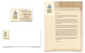 Credit Union & Bank Business Card & Letterhead Template - Word, Publisher, InDesign, Illustrator, Pages, QuarkXPress, CorelDraw