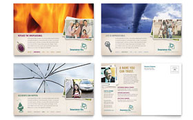 Life Insurance Company Postcard Template - Word, Publisher, InDesign, Illustrator, Pages, QuarkXPress, CorelDraw