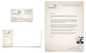 Life Insurance Company Business Card & Letterhead Template - Word, Publisher, InDesign, Illustrator, Pages, QuarkXPress, CorelDraw