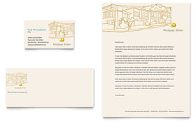 Mortgage Broker Business Card & Letterhead Template - Word, Publisher, InDesign, Illustrator, Pages, QuarkXPress, CorelDraw