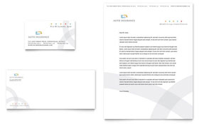Car Insurance Company Business Card & Letterhead Template - Word, Publisher, InDesign, Illustrator, Pages, QuarkXPress, CorelDraw