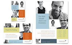 Private Bank Flyer & Ad Template - Word, Publisher, InDesign, Illustrator, Pages, QuarkXPress, CorelDraw