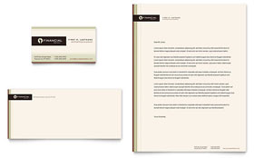 Financial Planner Business Card & Letterhead Template - Word, Publisher, InDesign, Illustrator, Pages, QuarkXPress, CorelDraw