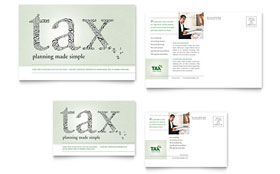 Accounting & Tax Services Postcard Template - Word, Publisher, InDesign, Illustrator, Pages, QuarkXPress, CorelDraw