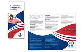 Bank Trifold Brochure Template - Word, Publisher, InDesign, Illustrator, Pages, QuarkXPress, CorelDraw
