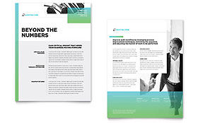 Auditing Firm Datasheet Template - Word, Publisher, InDesign, Illustrator, Pages, QuarkXPress, CorelDraw