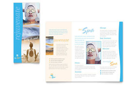 Beauty Spa Trifold Brochure Template - Word, Publisher, InDesign, Illustrator, Pages, QuarkXPress, CorelDraw