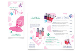 Nail Salon Trifold Brochure Template - Word, Publisher, InDesign, Illustrator, Pages, QuarkXPress, CorelDraw