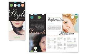 Beauty & Hair Salon Trifold Brochure Template - Word, Publisher, InDesign, Illustrator, Pages, QuarkXPress, CorelDraw