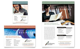 Bookkeeping & Accounting Services Flyer & Ad Template - Word, Publisher, InDesign, Illustrator, Pages, QuarkXPress, CorelDraw
