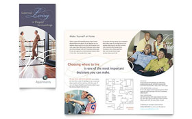 Apartment & Condominium Trifold Brochure Template - Word, Publisher, InDesign, Illustrator, Pages, QuarkXPress, CorelDraw
