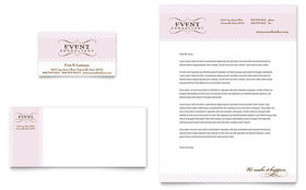 Wedding & Event Planning Business Card & Letterhead Template - Word, Publisher, InDesign, Illustrator, Pages, QuarkXPress, CorelDraw