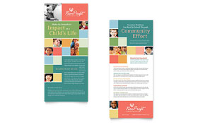 Non Profit Association for Children Rack Card Template - Word, Publisher, InDesign, Illustrator, Pages, QuarkXPress, CorelDraw