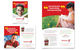 Bookstore & Library Flyer & Ad Template - Word, Publisher, InDesign, Illustrator, Pages, QuarkXPress, CorelDraw