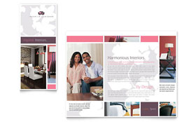 Interior Designer Trifold Brochure Template - Word, Publisher, InDesign, Illustrator, Pages, QuarkXPress, CorelDraw