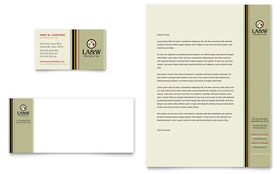 Lawyer & Law Firm Business Card & Letterhead Template - Word, Publisher, InDesign, Illustrator, Pages, QuarkXPress, CorelDraw