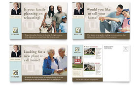 Traditional Style Real Estate Postcard Template - Word, Publisher, InDesign, Illustrator, Pages, QuarkXPress, CorelDraw