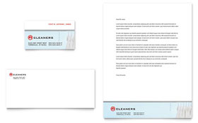 Laundry & Dry Cleaners Business Card & Letterhead Template - Word, Publisher, InDesign, Illustrator, Pages, QuarkXPress, CorelDraw