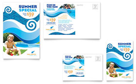 Swimming Pool Cleaning Service Postcard Template - Word, Publisher, InDesign, Illustrator, Pages, QuarkXPress, CorelDraw