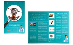 Pest Control Services Brochure Template - Word, Publisher, InDesign, Illustrator, Pages, QuarkXPress, CorelDraw
