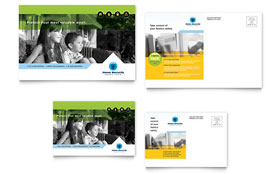 Home Security Systems Postcard Template - Word, Publisher, InDesign, Illustrator, Pages, QuarkXPress, CorelDraw