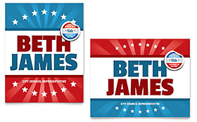 Political Candidate Poster Template - Word, Publisher, InDesign, Illustrator, Pages, QuarkXPress, CorelDraw