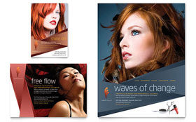 Hair Stylist & Salon Flyer & Ad Template - Word, Publisher, InDesign, Illustrator, Pages, QuarkXPress, CorelDraw