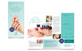 Nail Technician Trifold Brochure Template - Word, Publisher, InDesign, Illustrator, Pages, QuarkXPress, CorelDraw