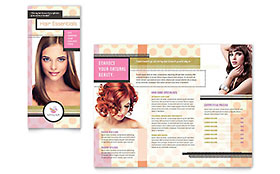 Hairstylist Trifold Brochure Template - Word, Publisher, InDesign, Illustrator, Pages, QuarkXPress, CorelDraw