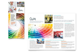 House Painting Contractor Trifold Brochure Template - Word, Publisher, InDesign, Illustrator, Pages, QuarkXPress, CorelDraw