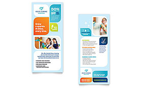 Cleaning Services Rack Card Template - Word, Publisher, InDesign, Illustrator, Pages, QuarkXPress, CorelDraw