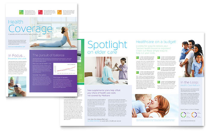 Medical Insurance Newsletter Template - Word, Publisher, InDesign, Illustrator, Pages, QuarkXPress, CorelDraw