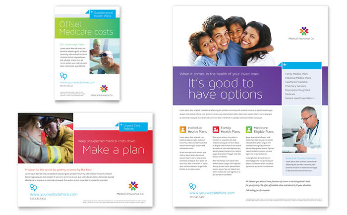 Medical Insurance Flyer & Ad Template - Word, Publisher, InDesign, Illustrator, Pages, QuarkXPress, CorelDraw