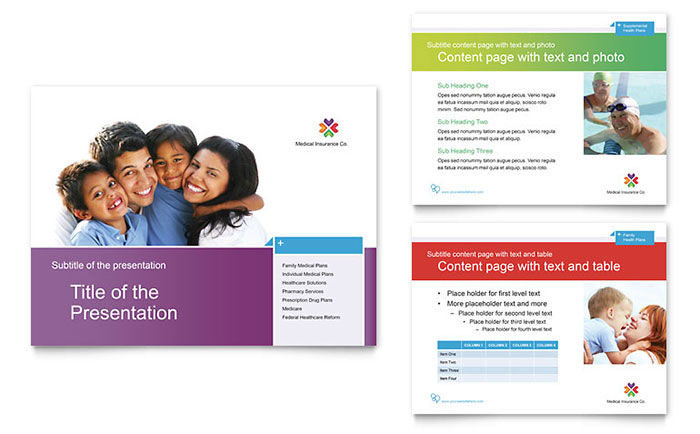 Medical Insurance Presentation Template - PowerPoint