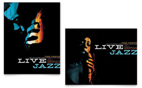 Jazz Music Event Poster Template - Word, Publisher, InDesign, Illustrator, Pages, QuarkXPress, CorelDraw