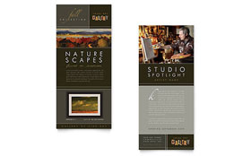 Art Gallery & Artist Rack Card Template - Word, Publisher, InDesign, Illustrator, Pages, QuarkXPress, CorelDraw