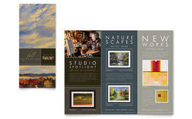 Art Gallery & Artist Trifold Brochure Template - Word, Publisher, InDesign, Illustrator, Pages, QuarkXPress, CorelDraw