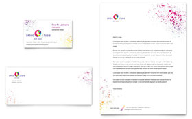 Dance Studio Business Card & Letterhead Template - Word, Publisher, InDesign, Illustrator, Pages, QuarkXPress, CorelDraw
