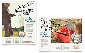 Writer's Workshop Poster Template - Word, Publisher, InDesign, Illustrator, Pages, QuarkXPress, CorelDraw
