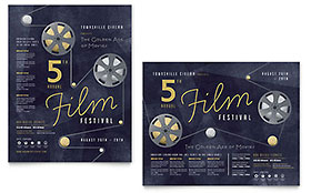 Film Festival Poster Template - Word, Publisher, InDesign, Illustrator, Pages, QuarkXPress, CorelDraw