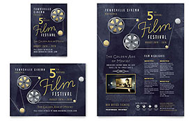 Film Festival Flyer & Ad Template - Word, Publisher, InDesign, Illustrator, Pages, QuarkXPress, CorelDraw